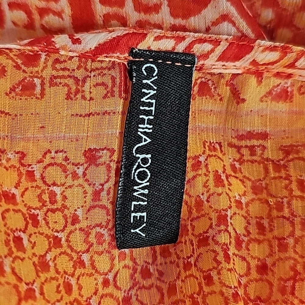 Cynthia Rowley Red And Orange Printed Sheer Swimsuit Cover Dress - OS - Picture 7 of 8